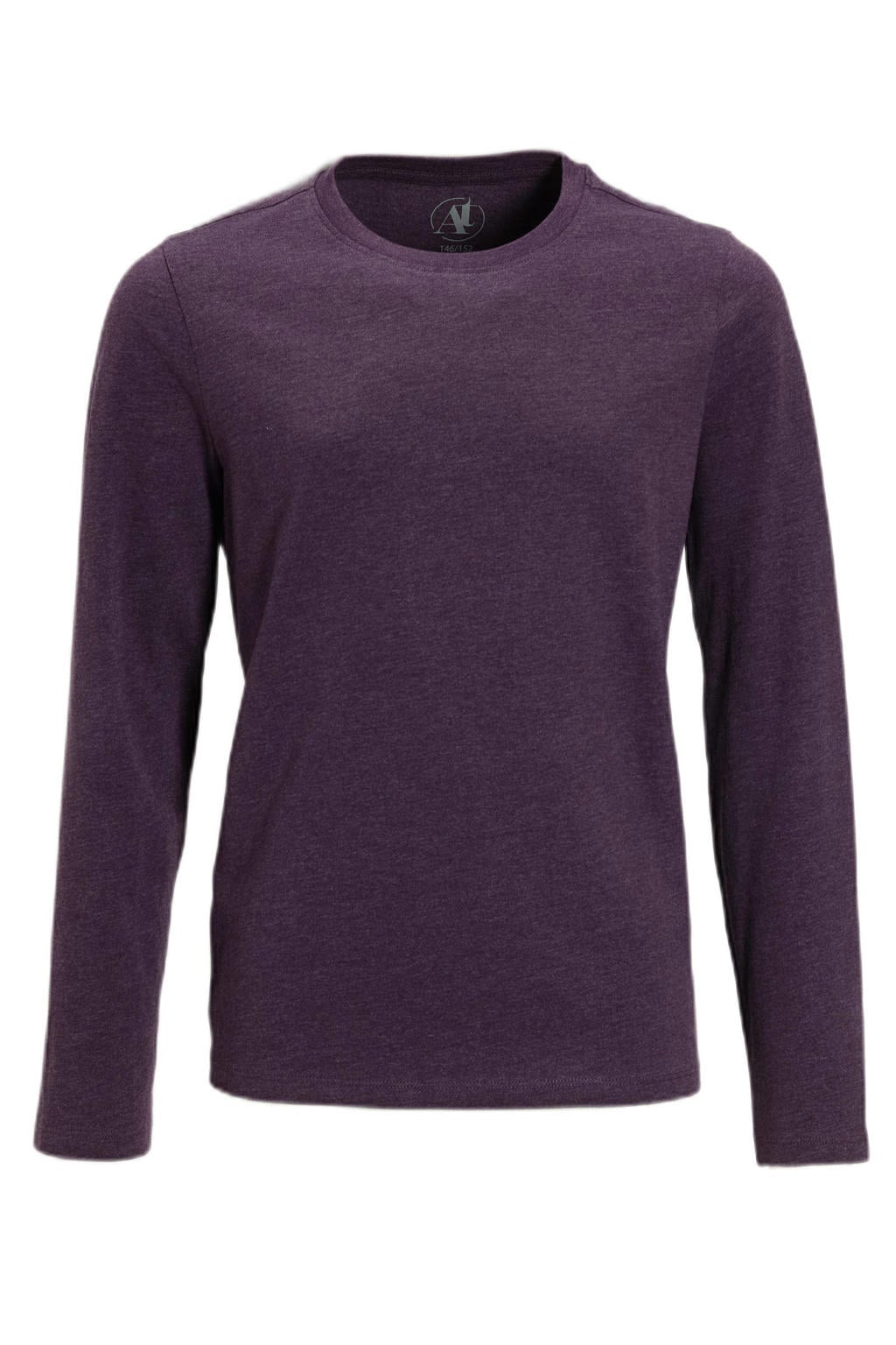 Paarse meisjes Anytime longsleeve melange van katoen met lange mouwen en ronde hals