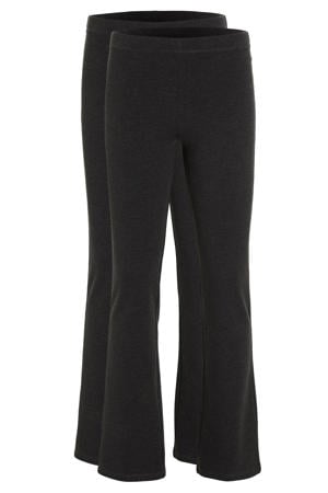 flared legging donkergrijs melange (set van 2)