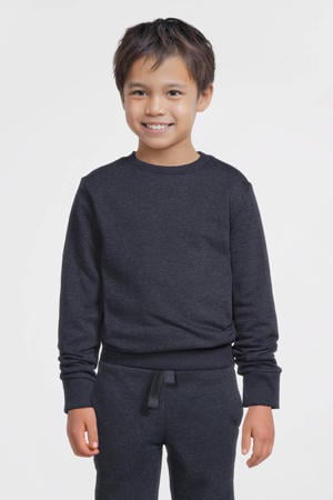 fleece sweater donkerblauw melange