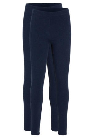 legging donkerblauw melange (set van 2)