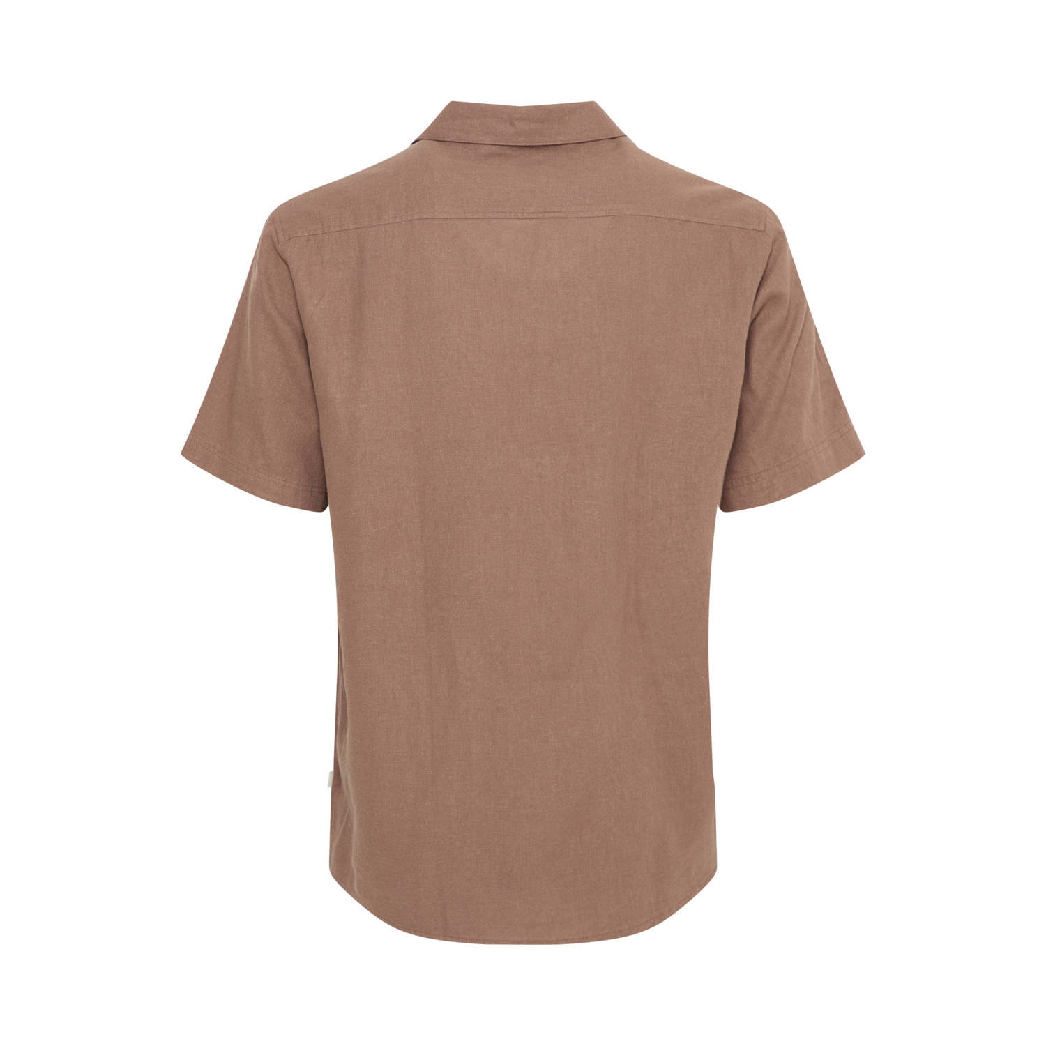 Solid linnen casual overhemd bruin