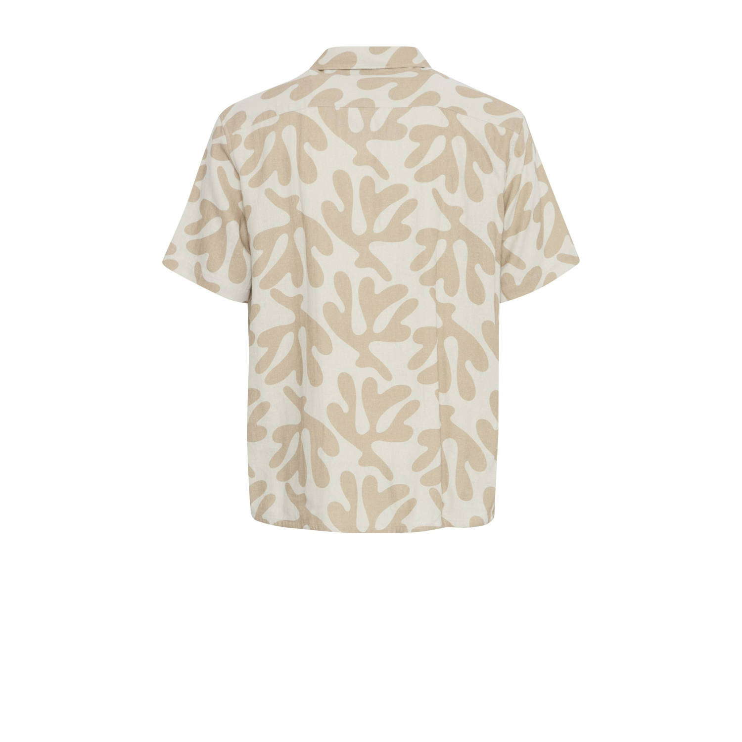 Solid linnen casual overhemd beige