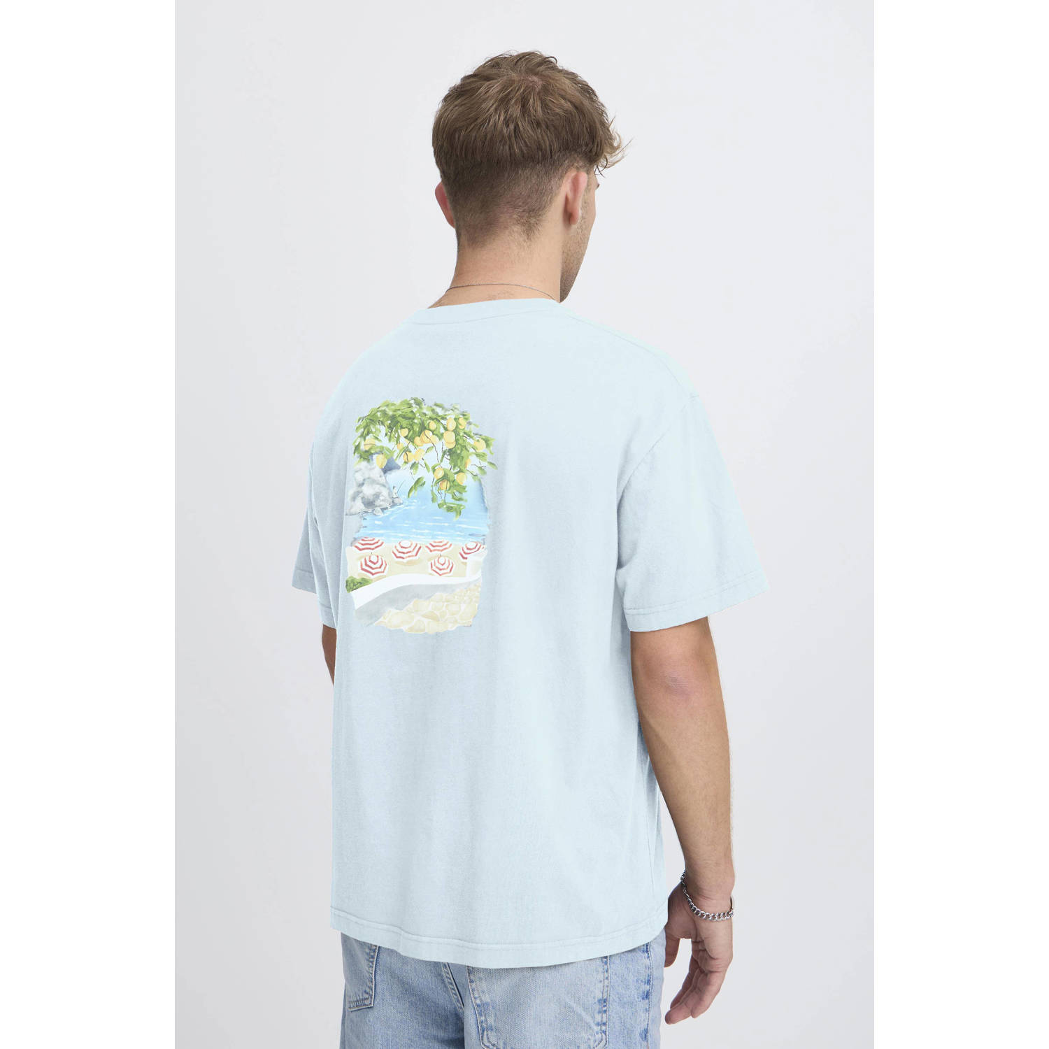 Solid T-shirt lichtblauw