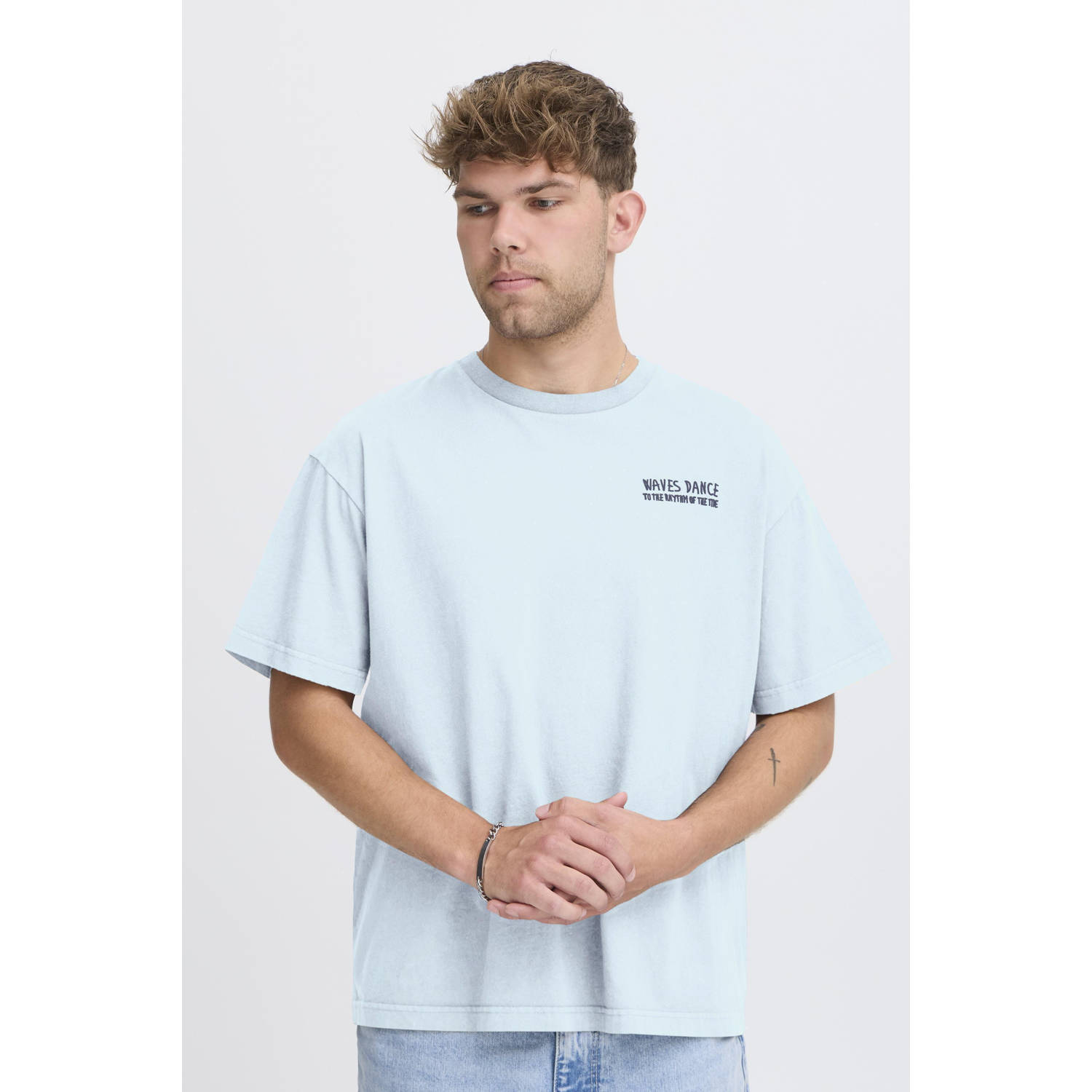 Solid T-shirt lichtblauw