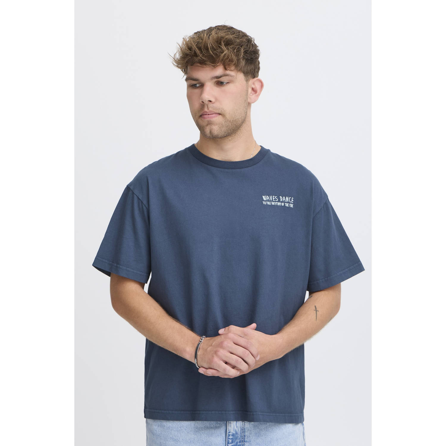 Solid T-shirt donkerblauw