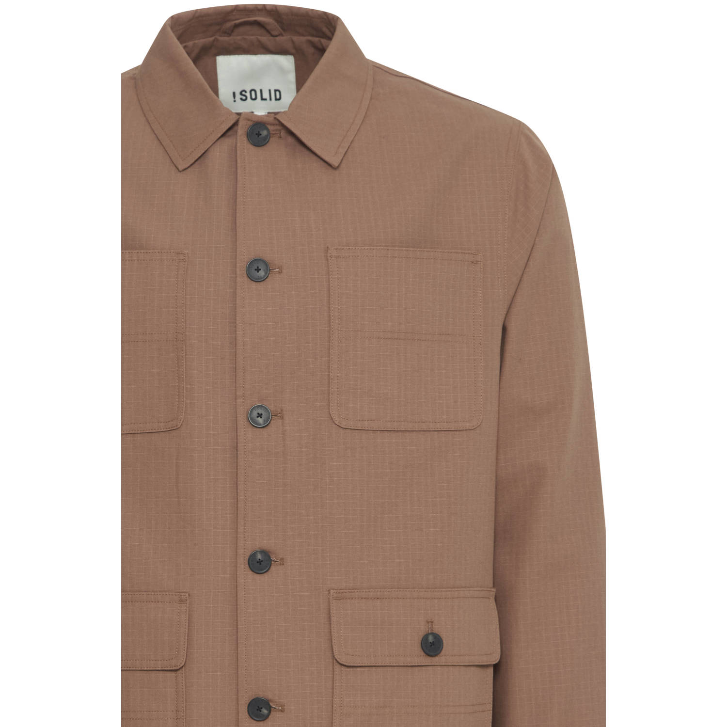 Solid oversized overshirt bruin
