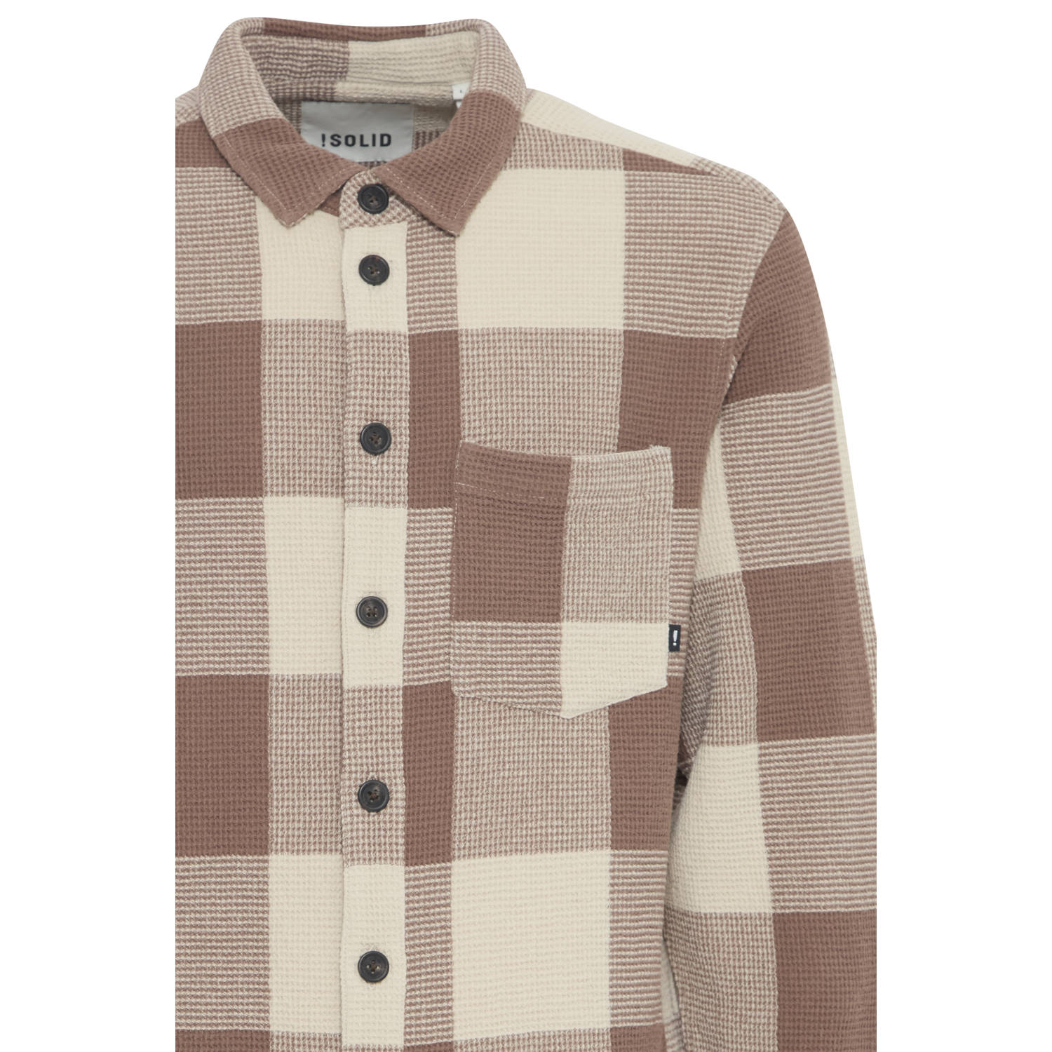 Solid overshirt met textuur bruin