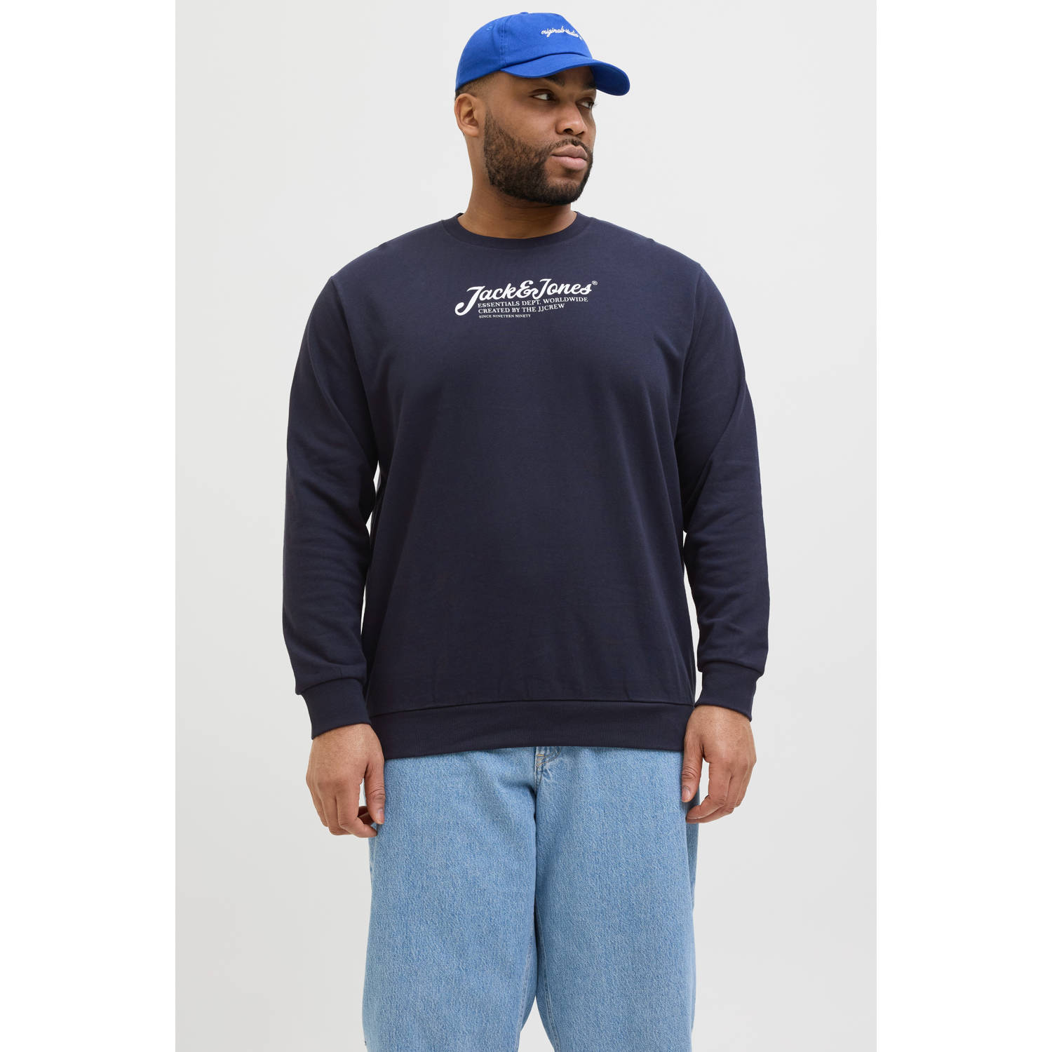 JACK & JONES PLUS SIZE sweater donkerblauw