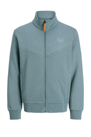 sweatvest met textuur blauw