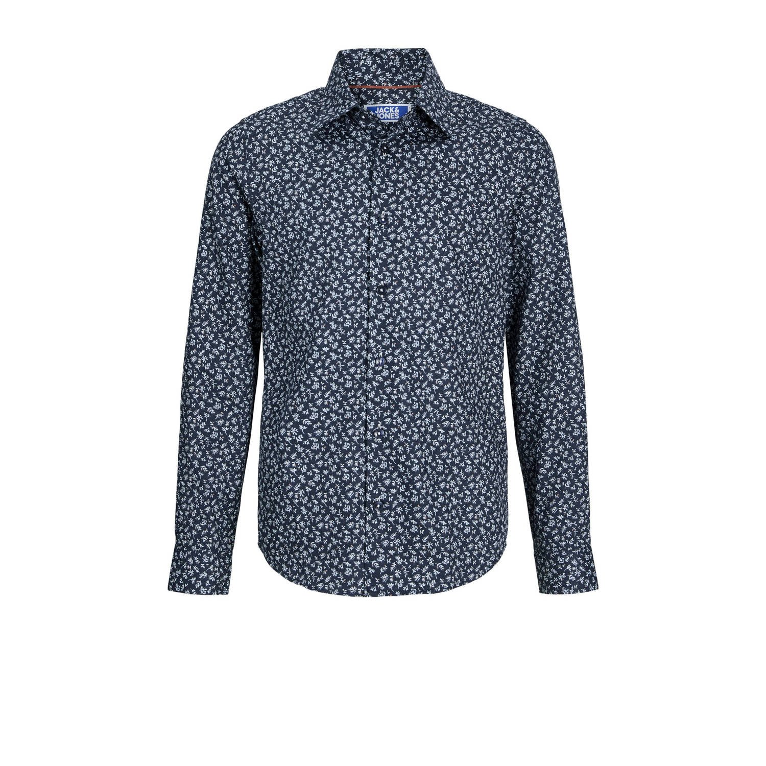 JACK & JONES PLUS SIZE casual overhemd donkerblauw