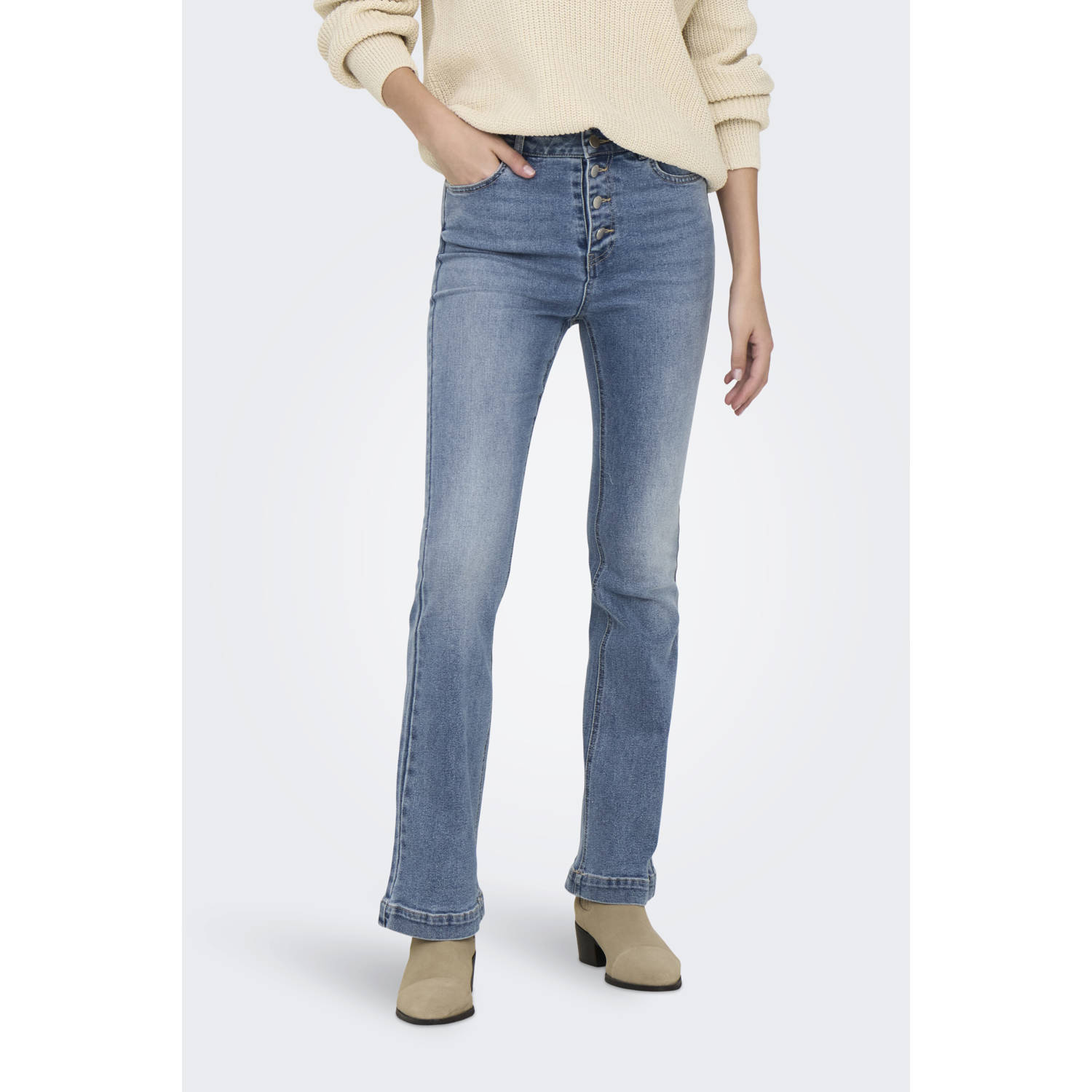 JDY waist flared jeans light blue denim