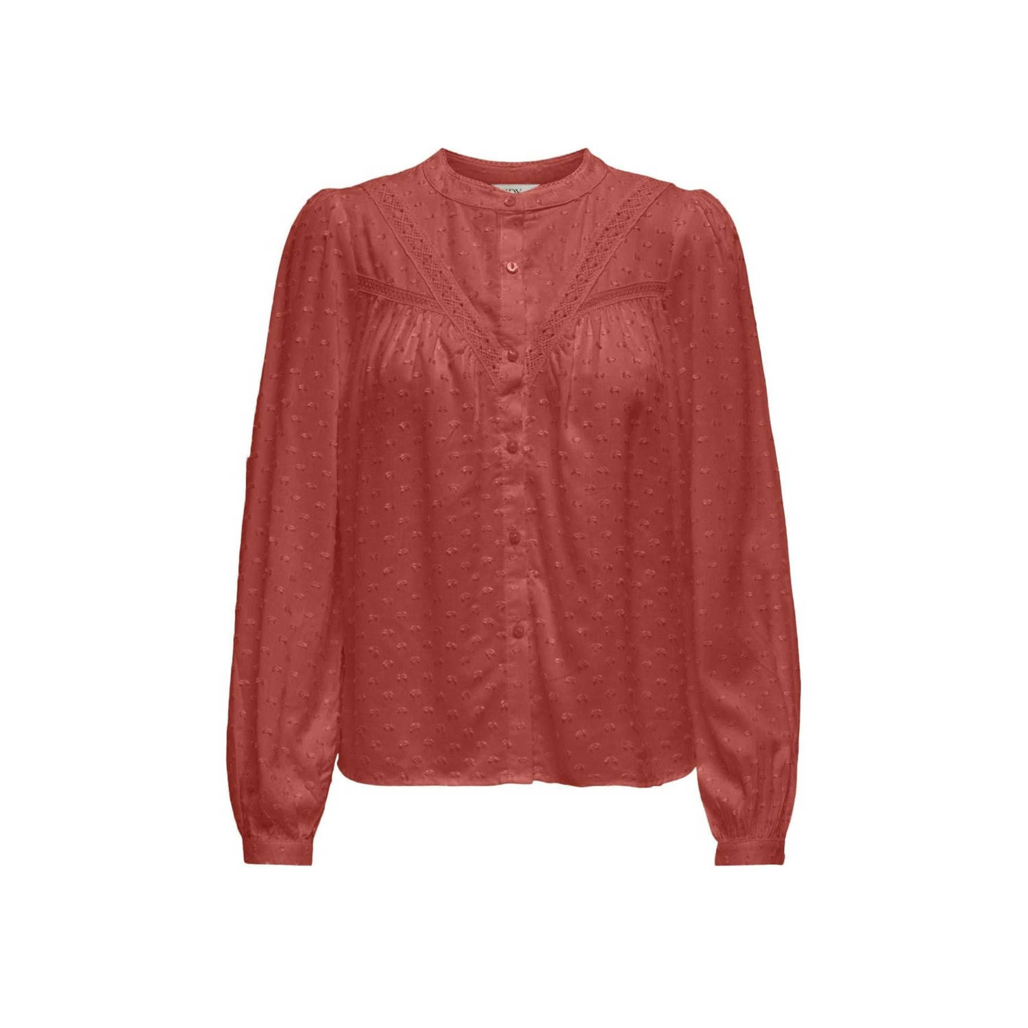 JDY blouse roodbruin broderie