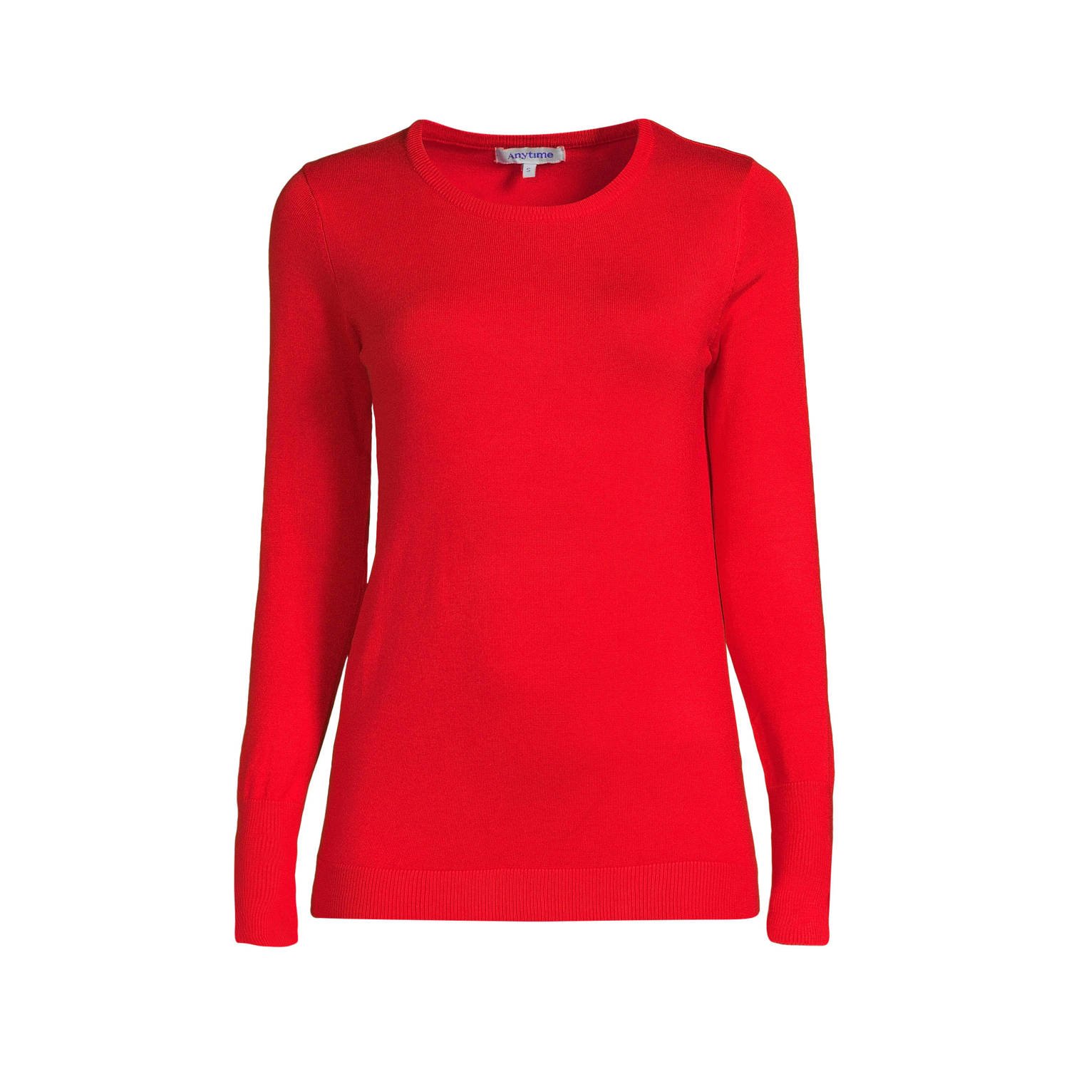 Anytime fijngebreide trui rood