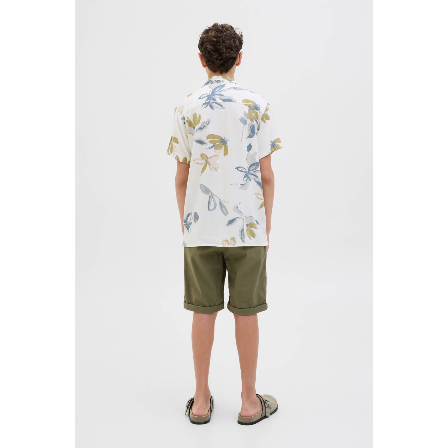JACK & JONES JUNIOR chino short JPSTDAVID JJCHINO olijfgroen