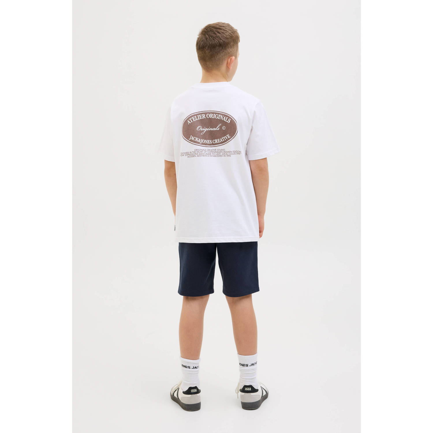 JACK & JONES JUNIOR sweatshort JPSTLOGO met logo marine
