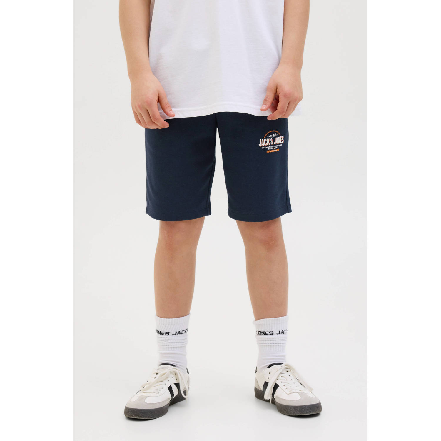 JACK & JONES JUNIOR sweatshort JPSTLOGO met logo marine