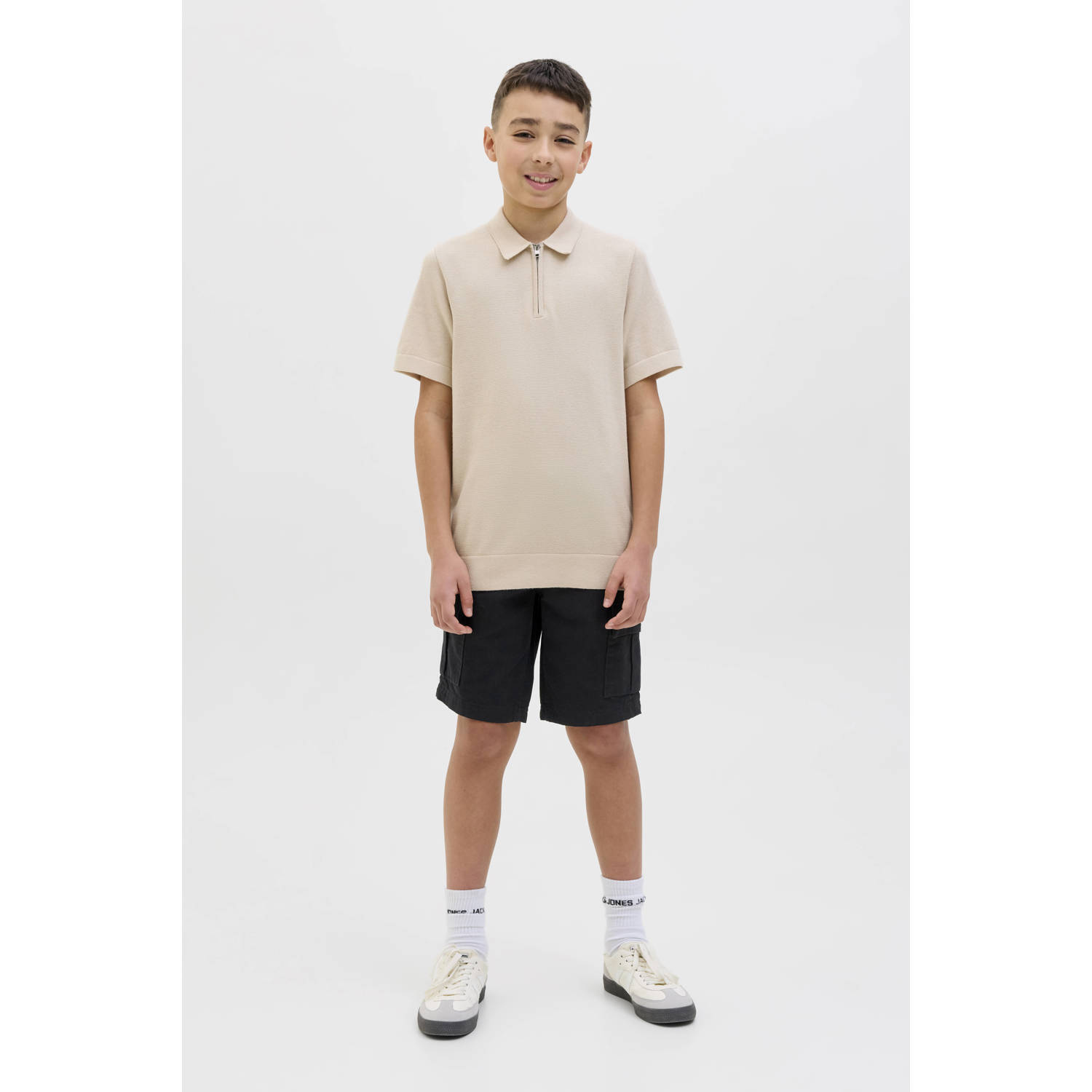 JACK & JONES JUNIOR loose cargo short zwart