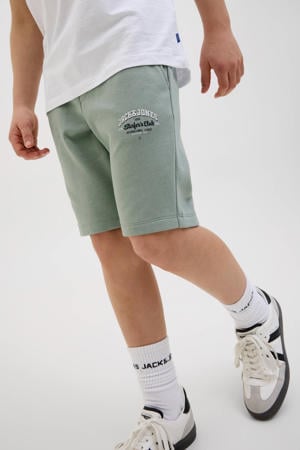 sweatshort JPSTLOGO met logo zachtgroen