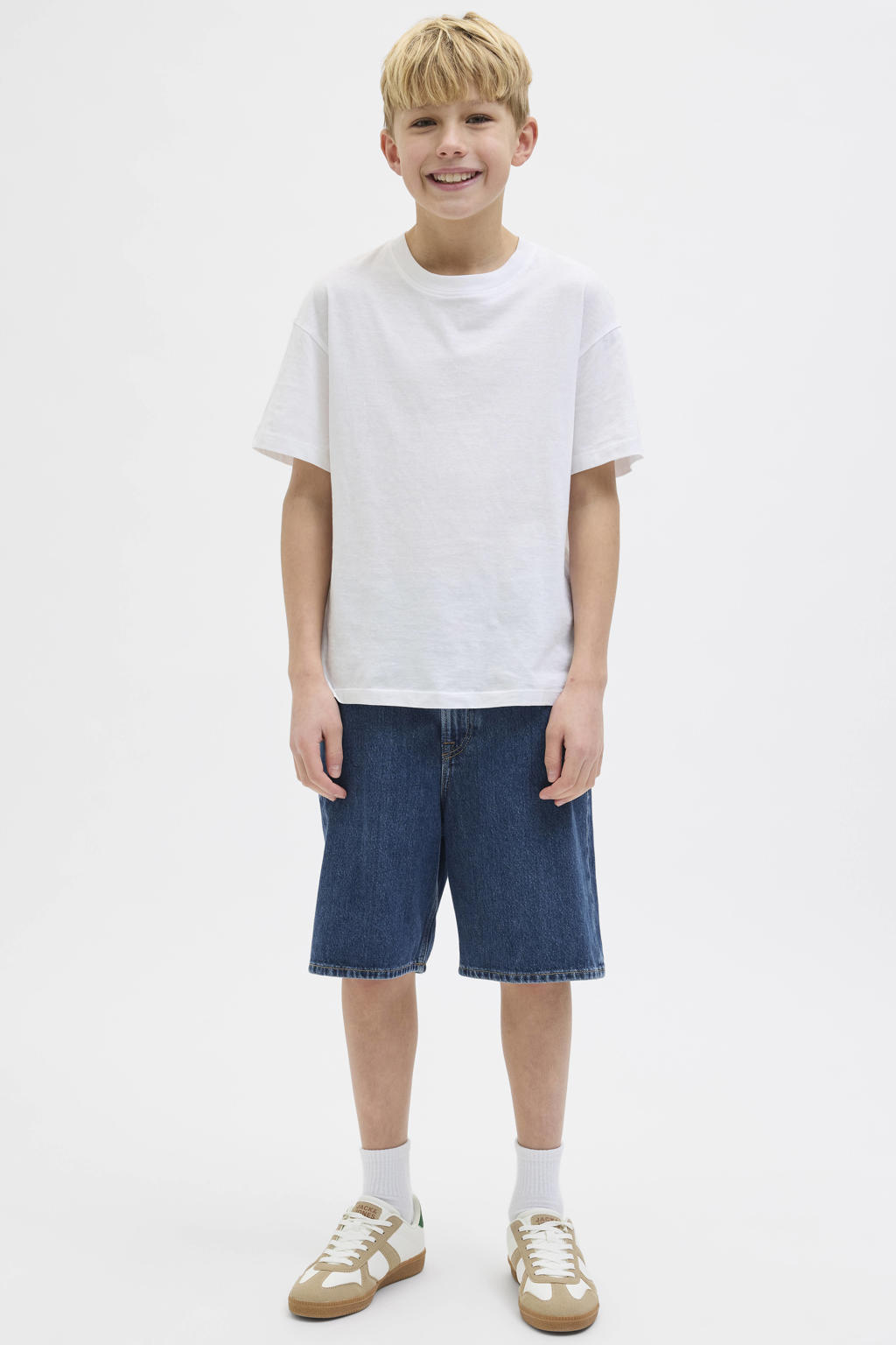 JACK & JONES JUNIOR denim short dark blue denim