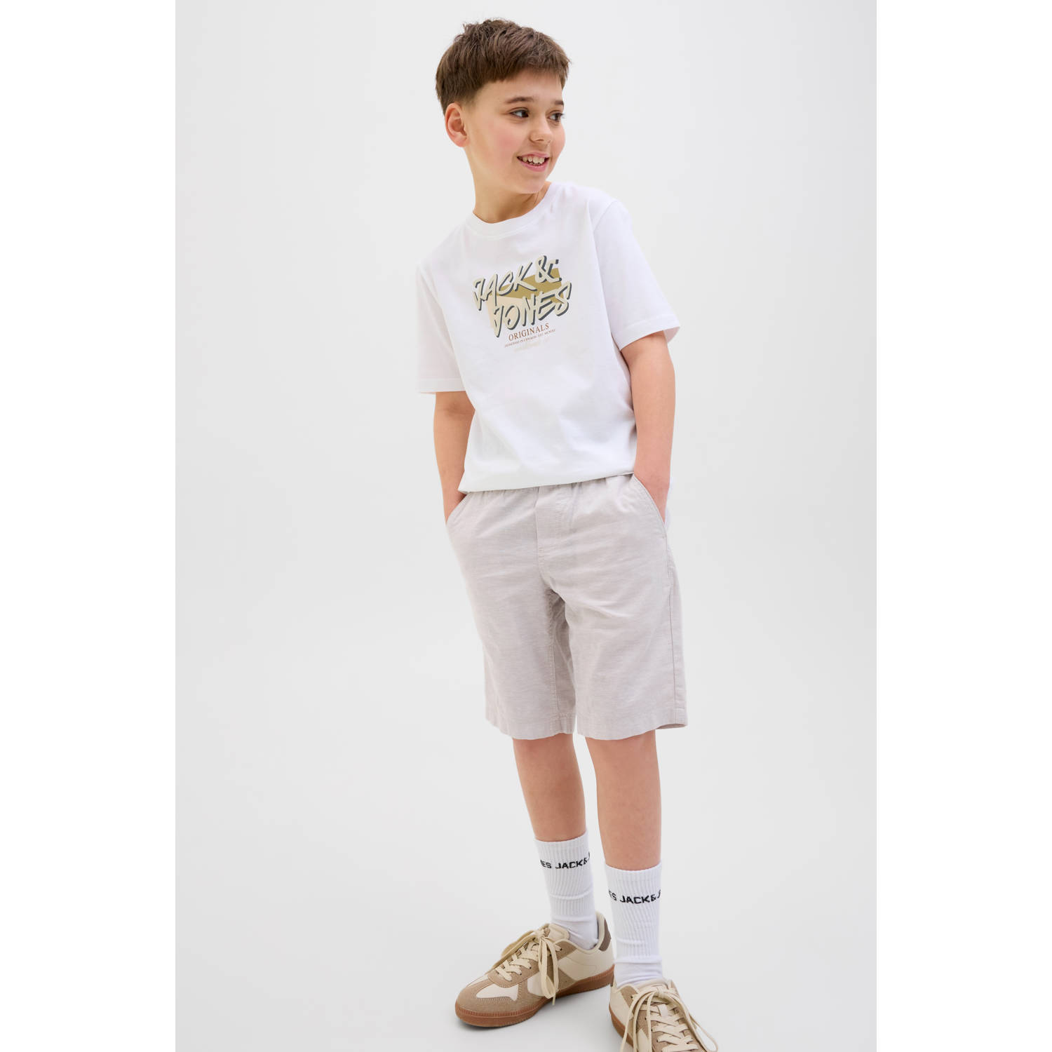 JACK & JONES JUNIOR casual short lichtgrijs