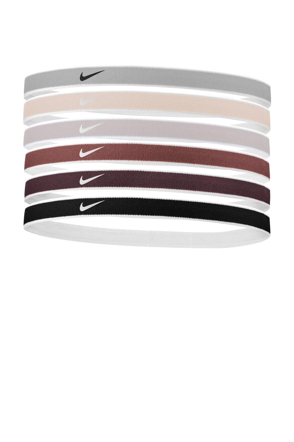Nike hoofdbandjes - ecru/zwart/multi (set van 6)