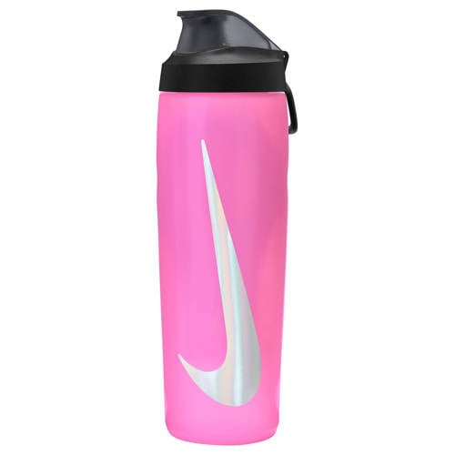 Nike bidon 700 ml Refuel Locking Lid roze/zwart/wit afbeelding