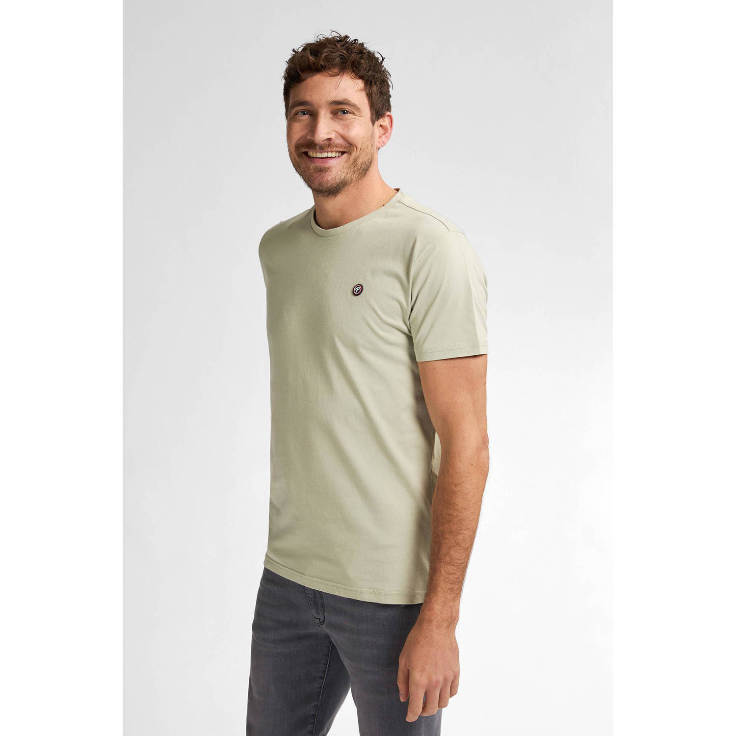 Petrol Industries Shirt met ronde hals met geborduurd logo