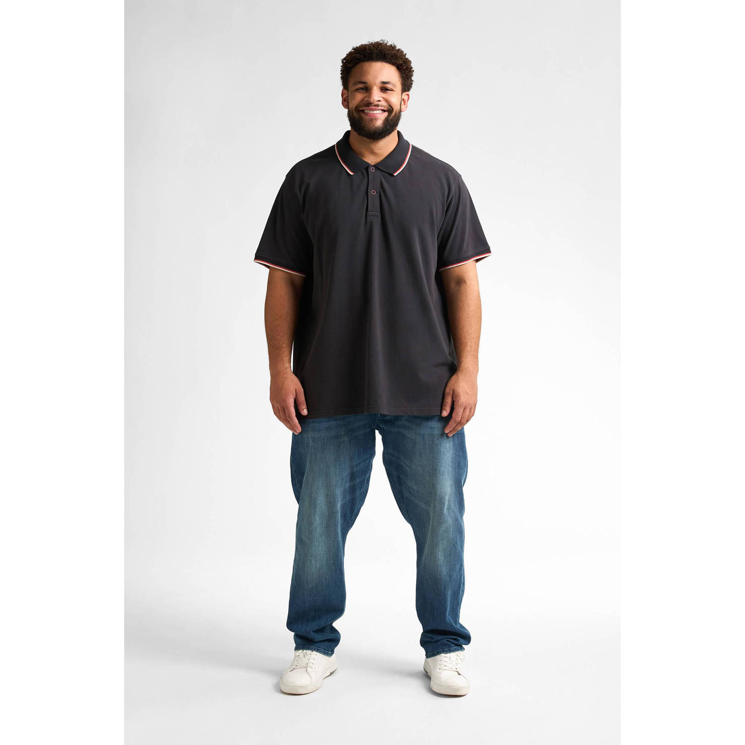 Petrol industries Plus Size polo zwart