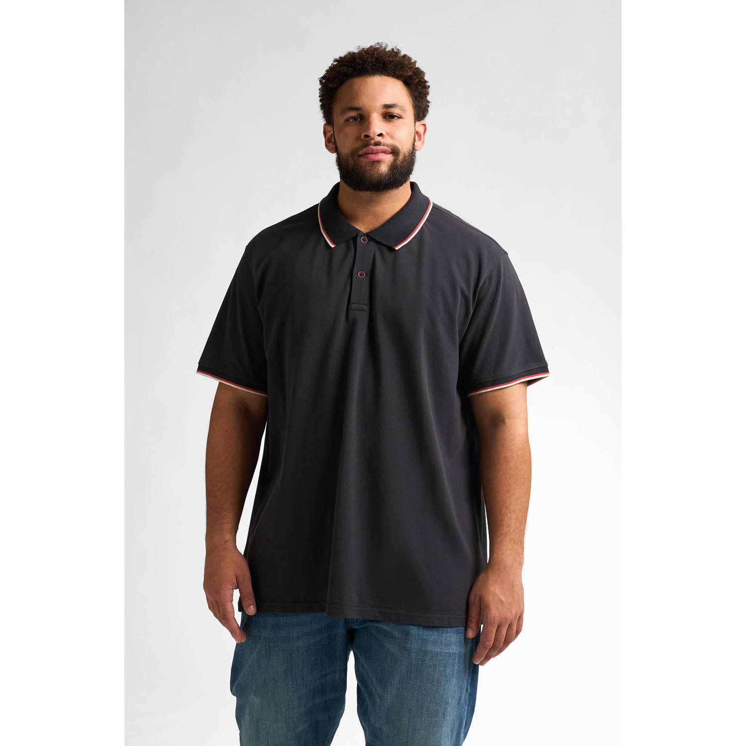 Petrol industries Plus Size polo zwart