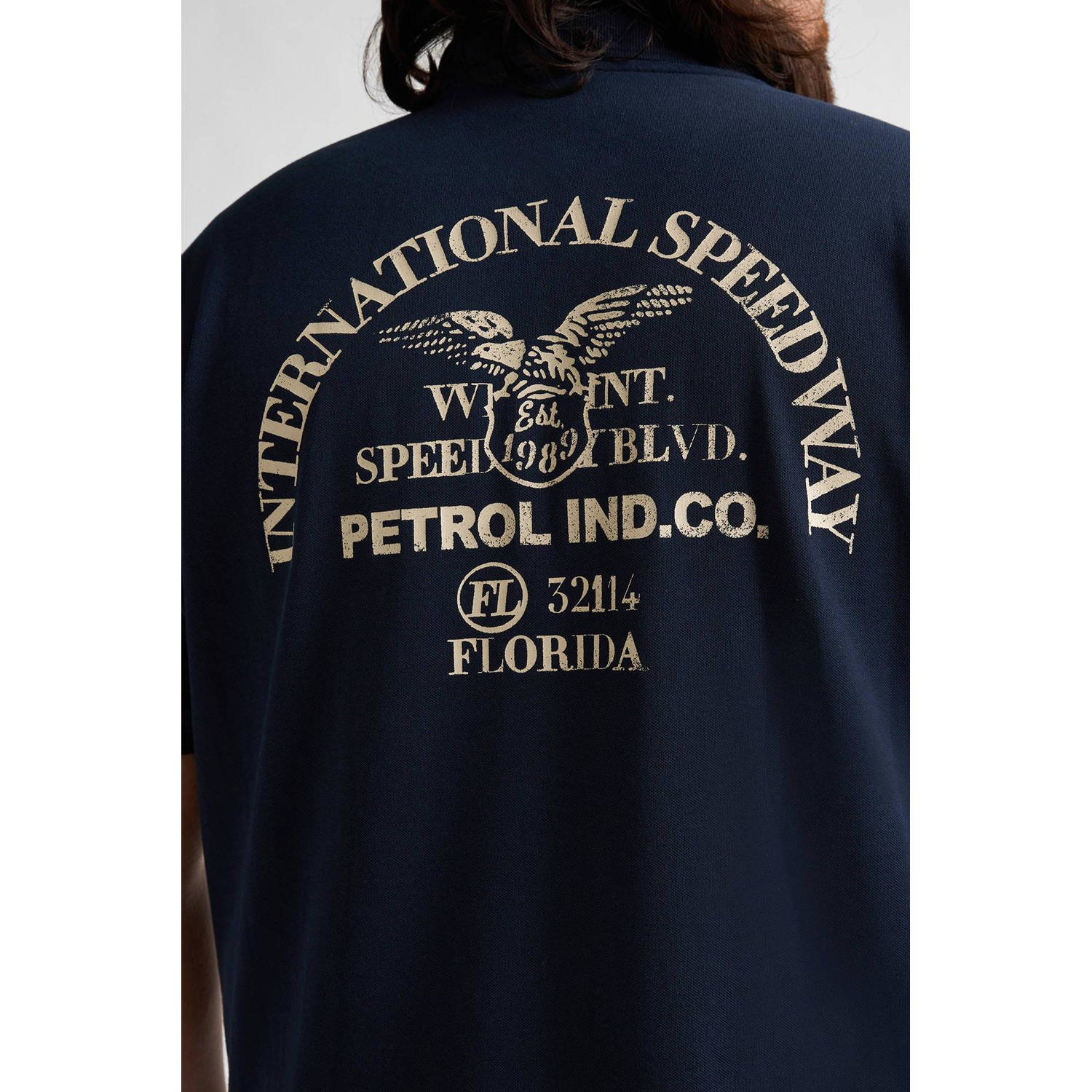 Petrol industries Plus Size polo donkerblauw