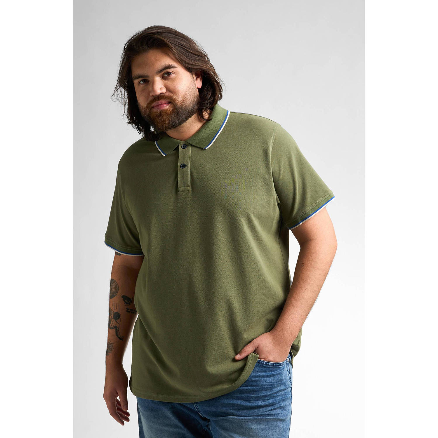 Petrol industries Plus Size polo olijfgroen