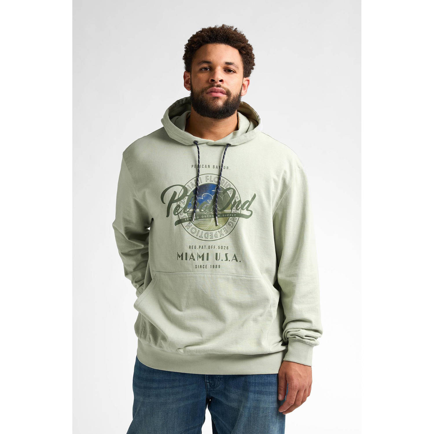 Petrol industries Plus Size hoodie lichtgroen