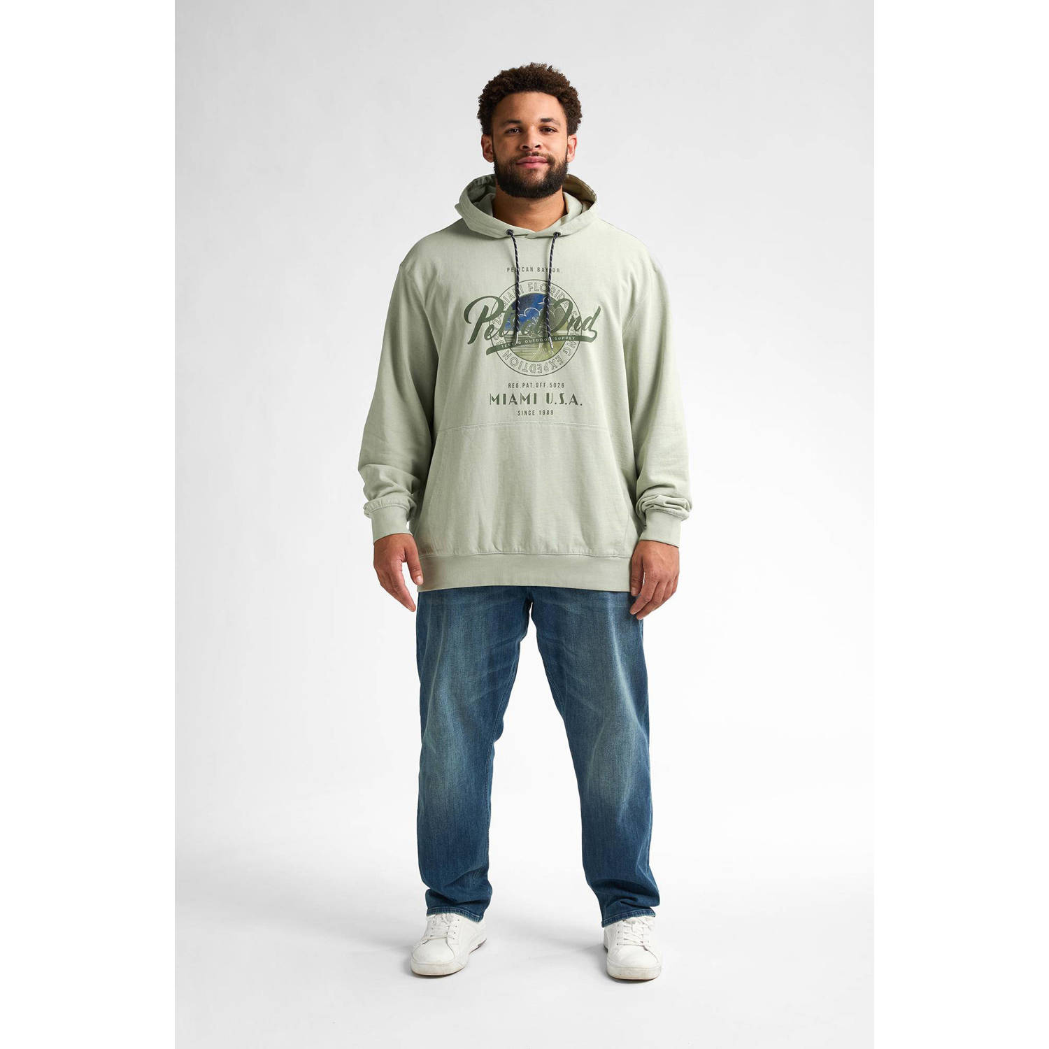 Petrol industries Plus Size hoodie lichtgroen