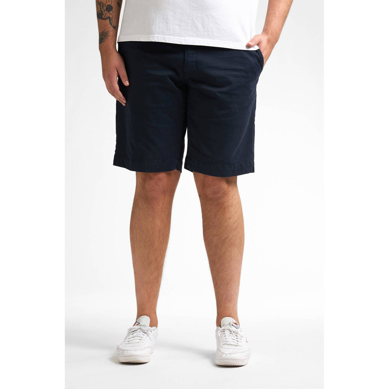 Petrol industries Plus Size regular chino short donkerblauw