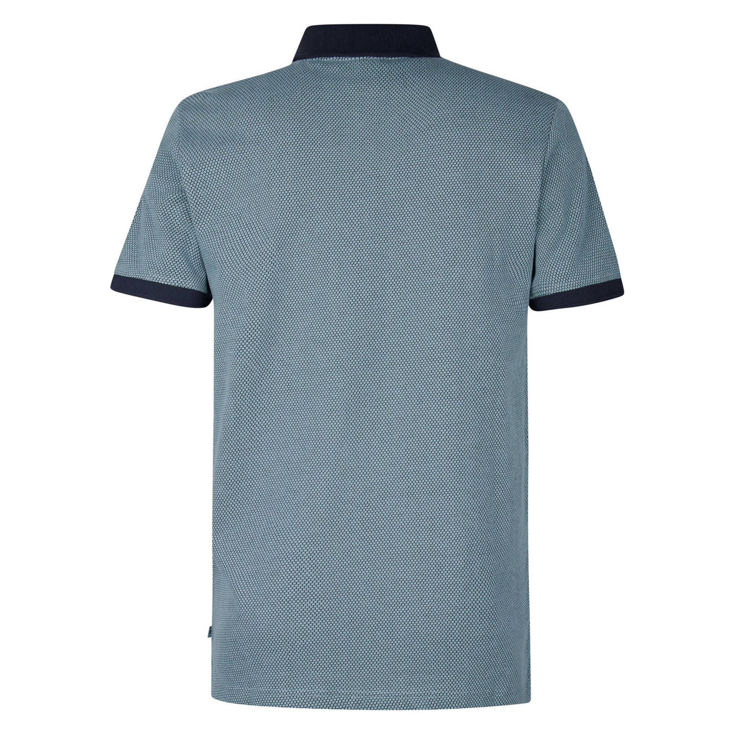 Petrol Industries regular polo met ingebreid patroon blauw