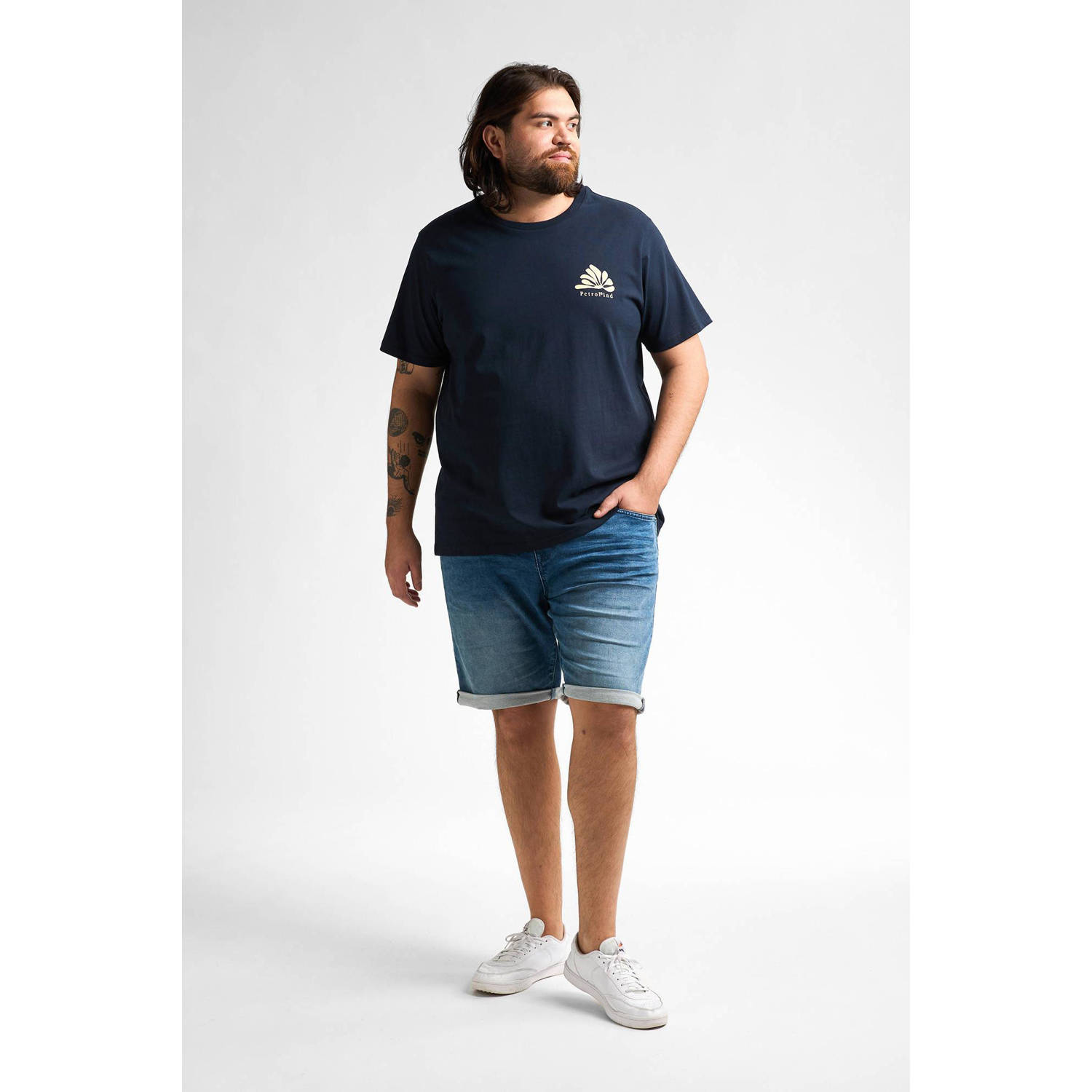 Petrol industries Plus Size regular denim short blauw