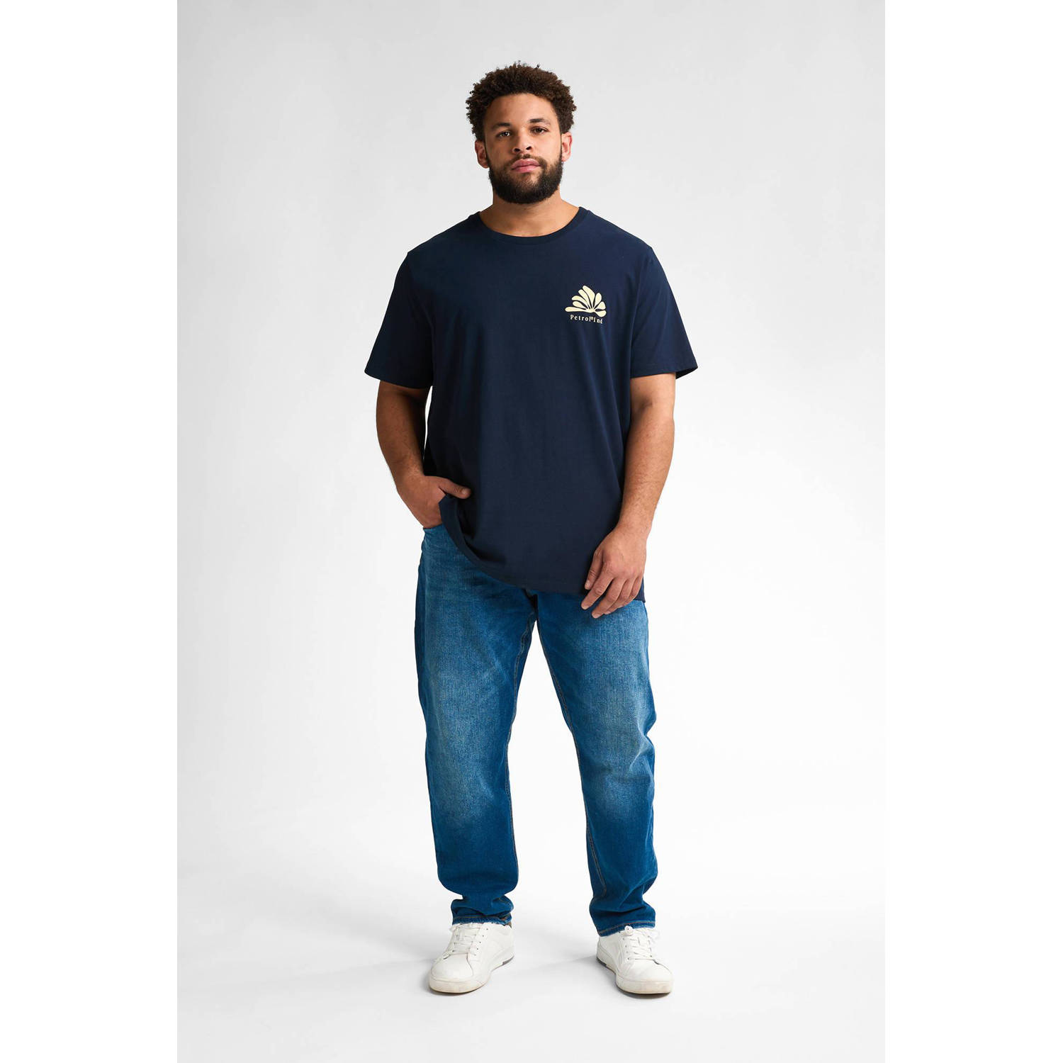 Petrol industries Plus Size T-shirt donkerblauw