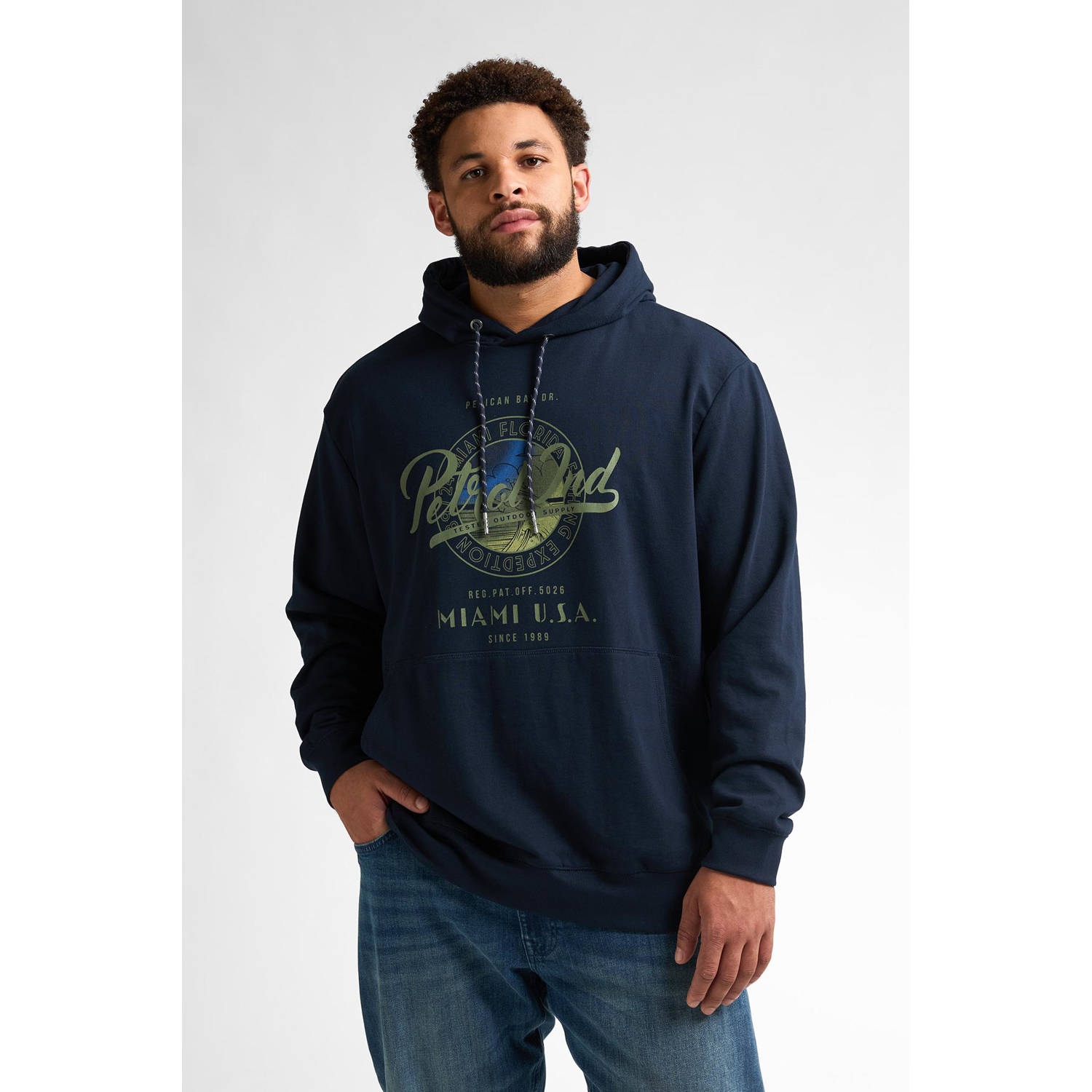 Petrol industries Plus Size hoodie donkerblauw