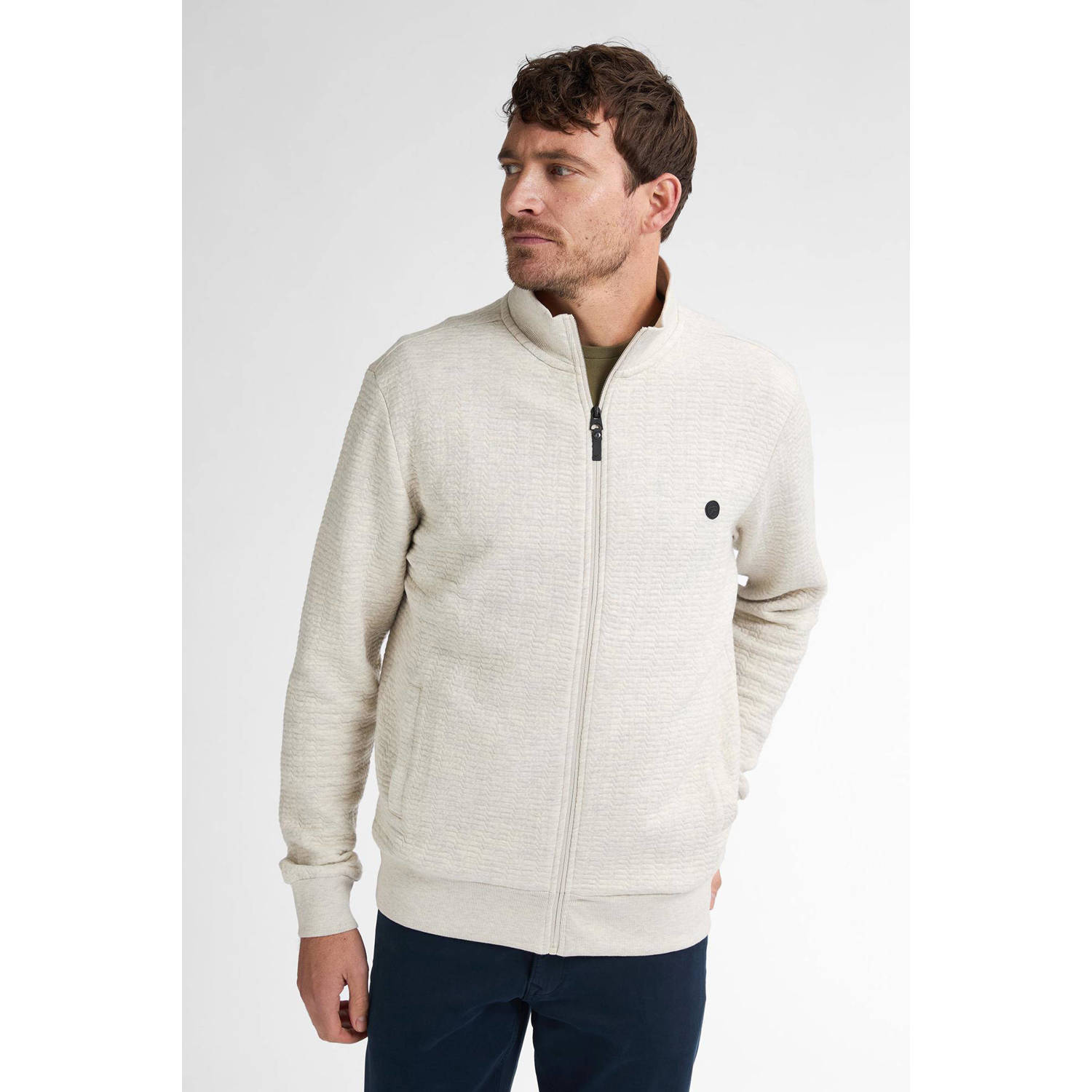 Petrol Industries sweatvest met textuur ecru