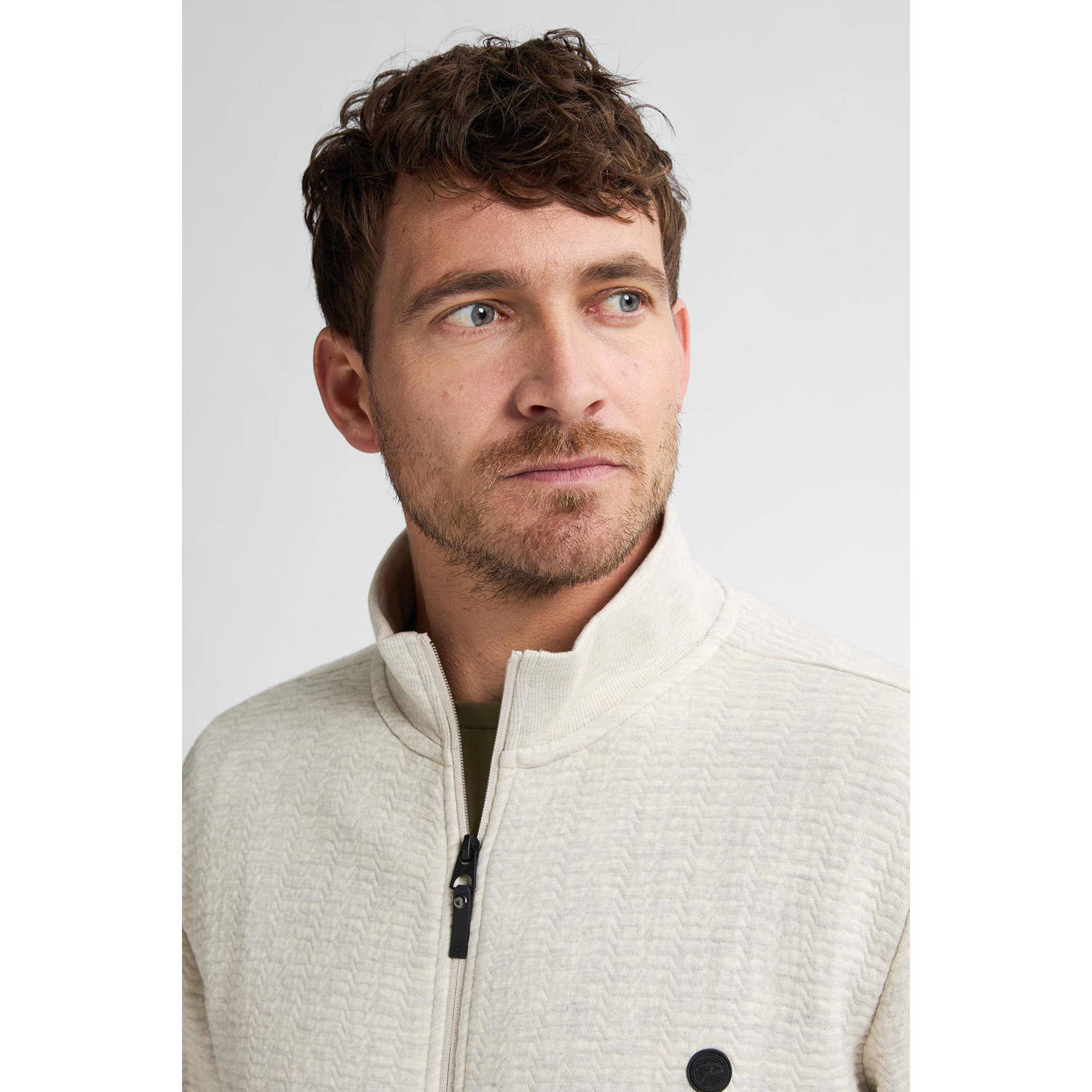 Petrol Industries sweatvest met textuur ecru