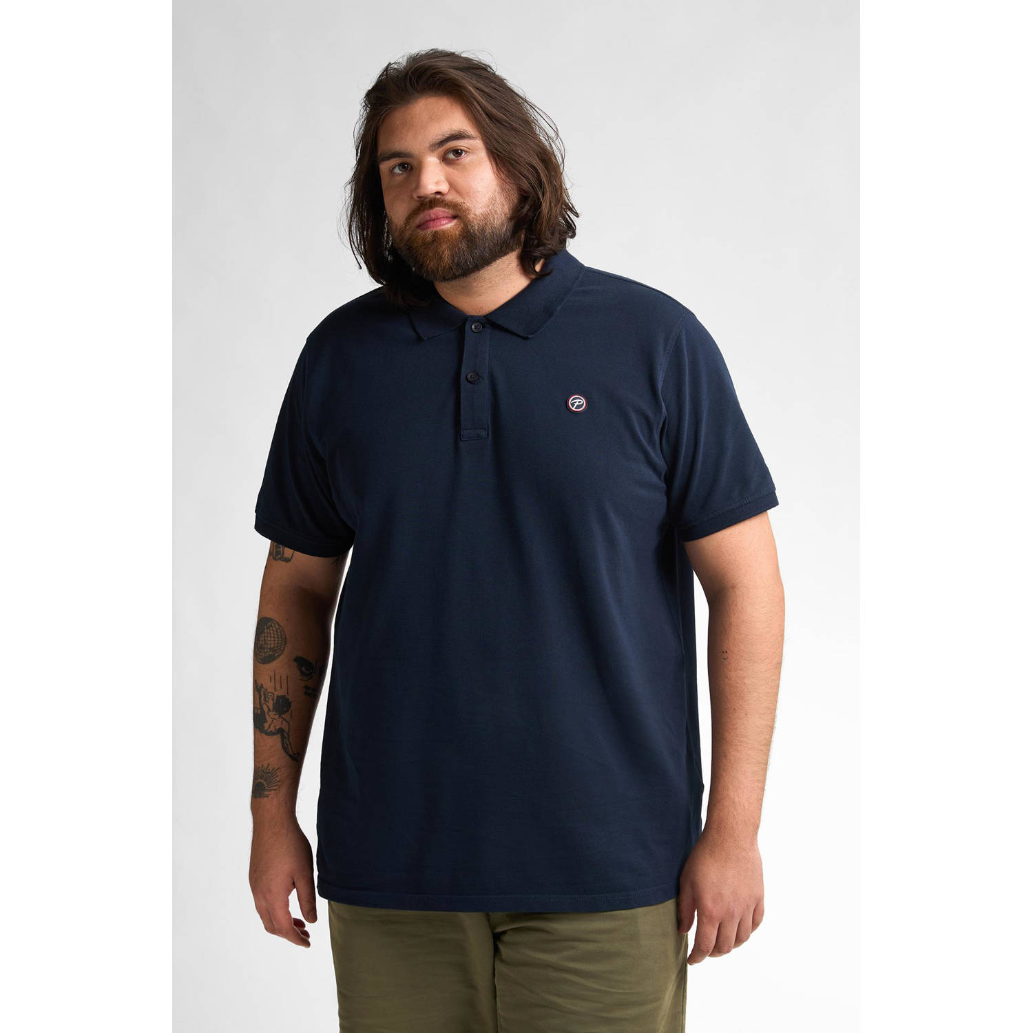 Petrol industries Plus Size regular polo donkerblauw