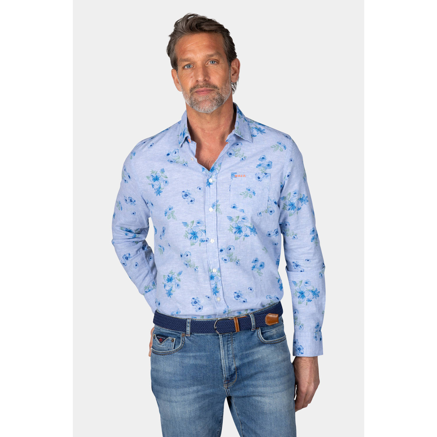 New Zealand Auckland linnen casual overhemd blauw