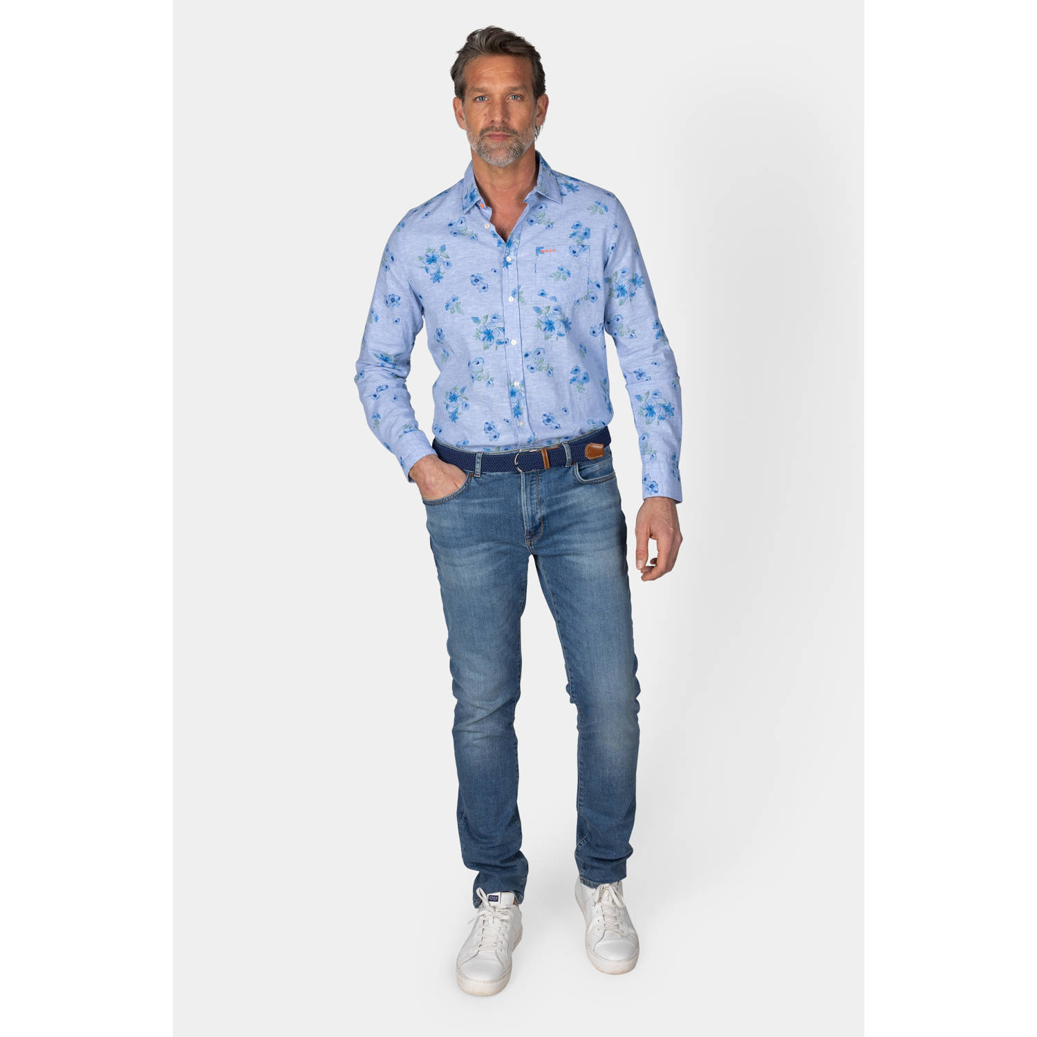New Zealand Auckland linnen casual overhemd blauw