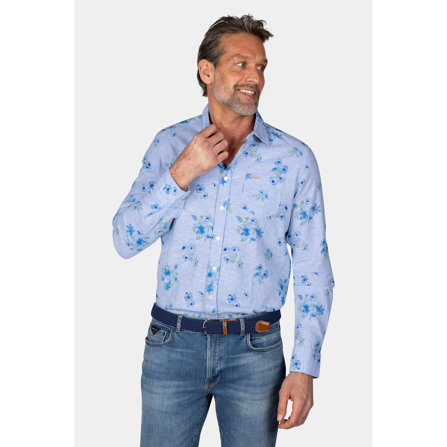 New Zealand Auckland linnen casual overhemd blauw