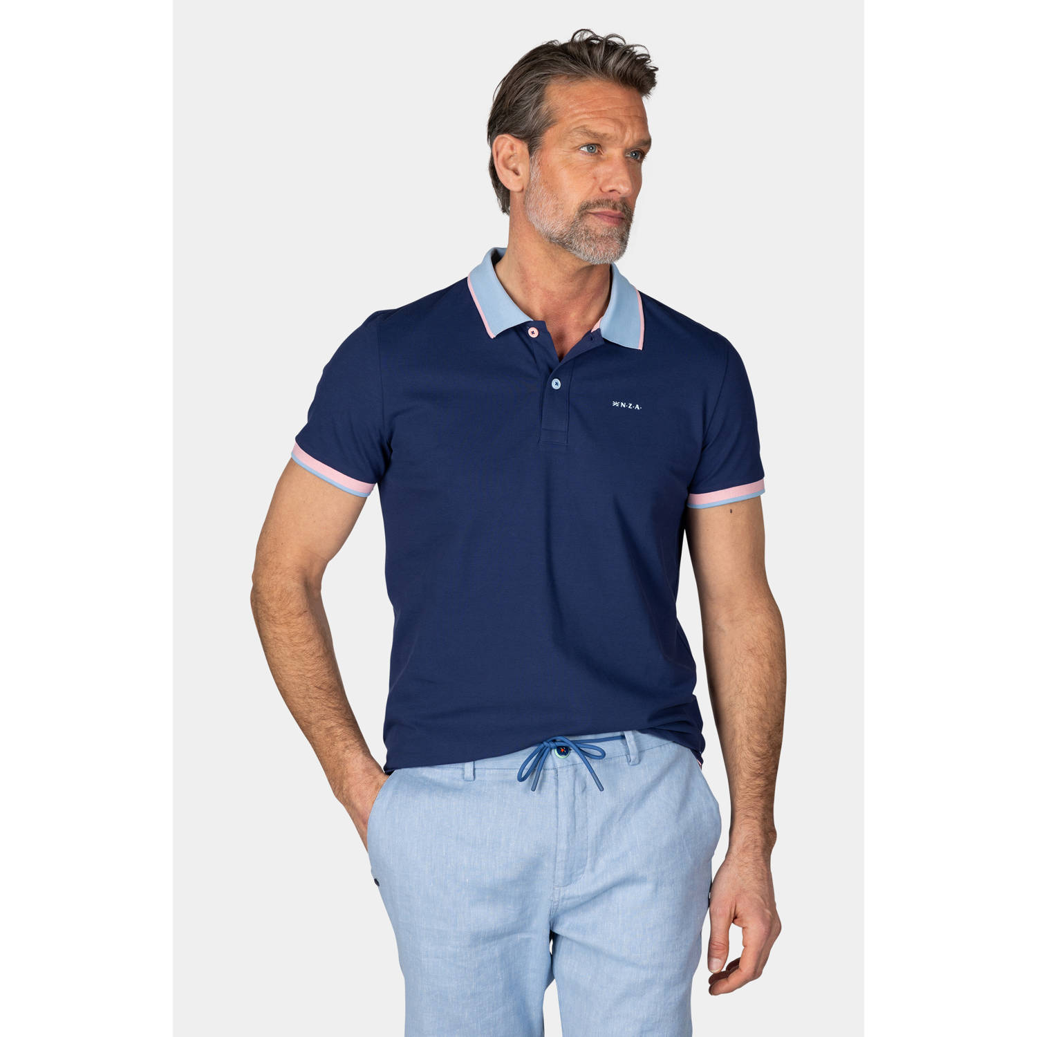 New Zealand Auckland comfort fit polo donkerblauw