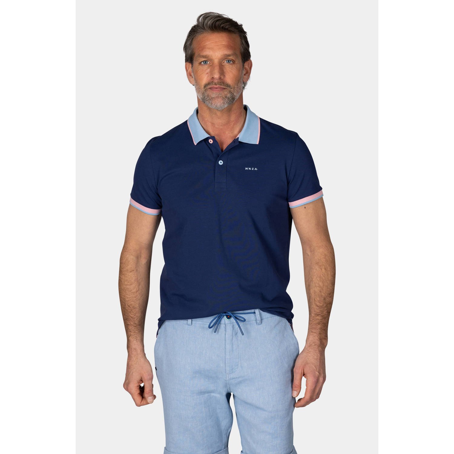 New Zealand Auckland comfort fit polo donkerblauw