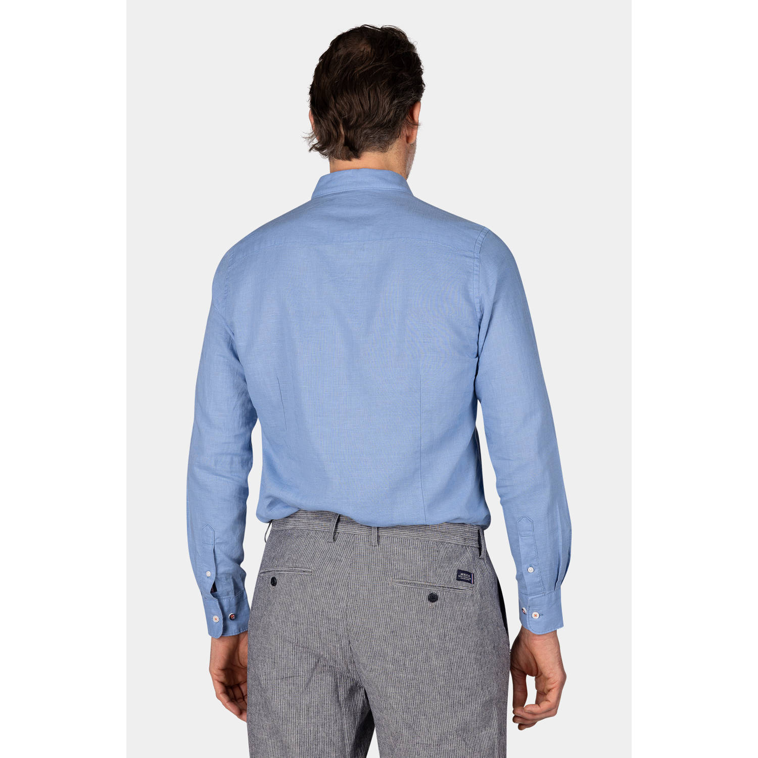 New Zealand Auckland linnen casual overhemd blauw