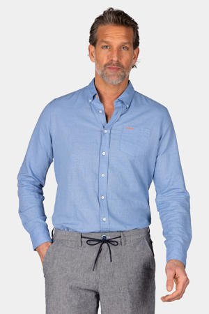 linnen casual overhemd blauw