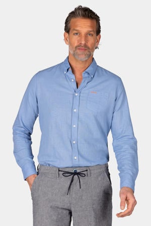 linnen casual overhemd blauw