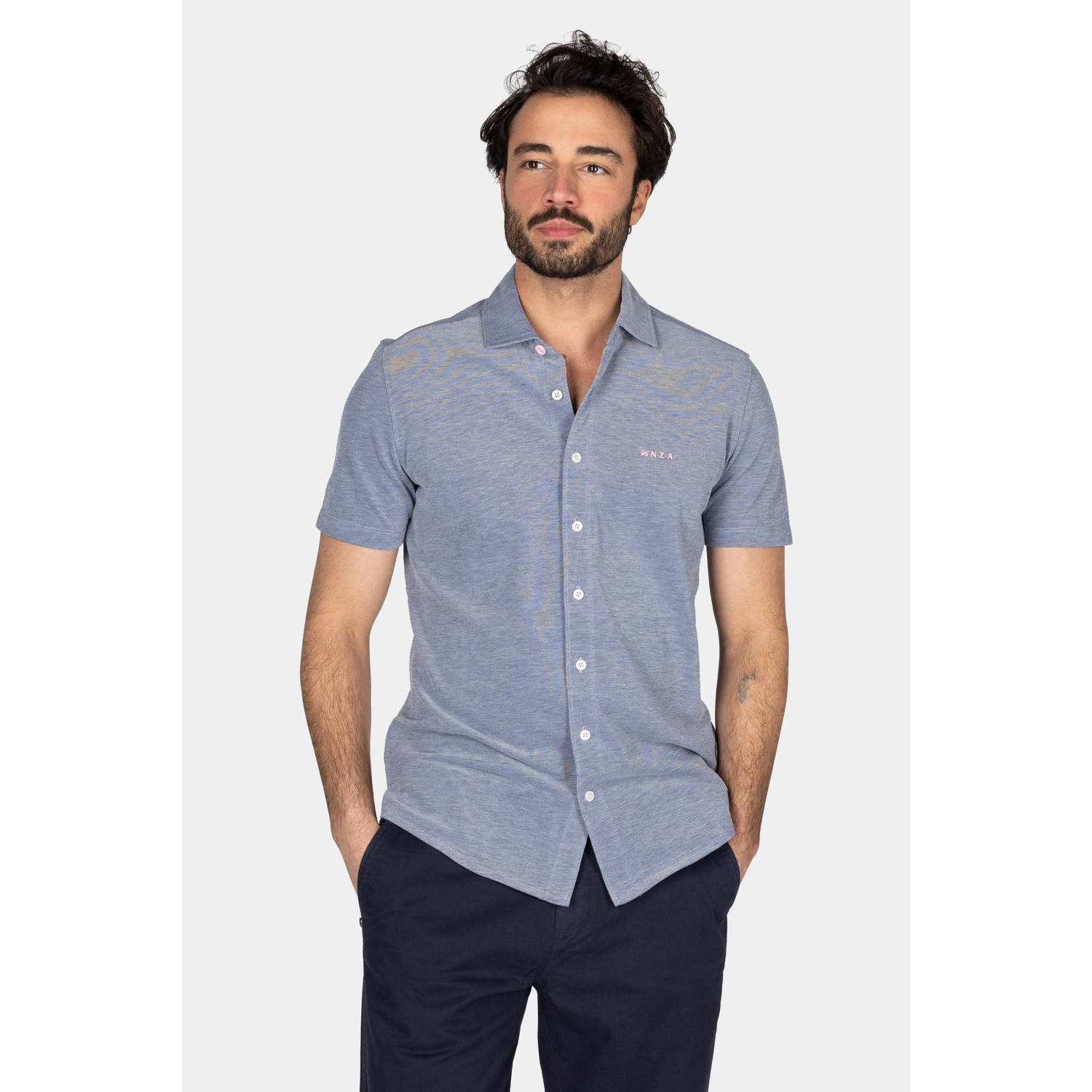 New Zealand Auckland casual overhemd donkerblauw